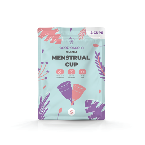 Logo packaging with the title 'Packaging for Menstrual Cup'