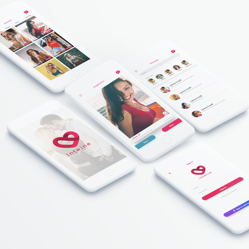 Splash screen design with the title 'Dating app design concept'