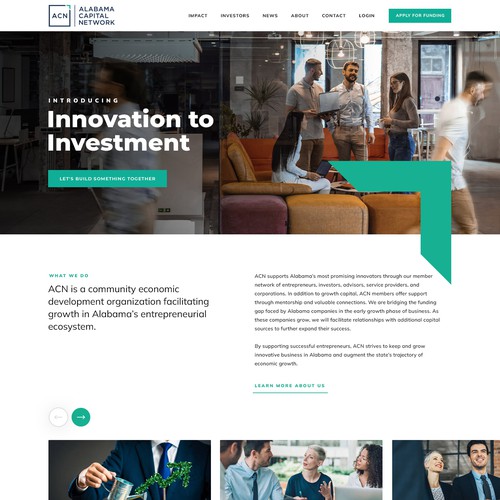 Investment website with the title 'Website design for Investor company'