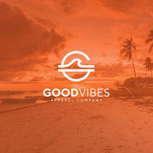 Sunset logo with the title 'Brand logo design for surfer apparel company'
