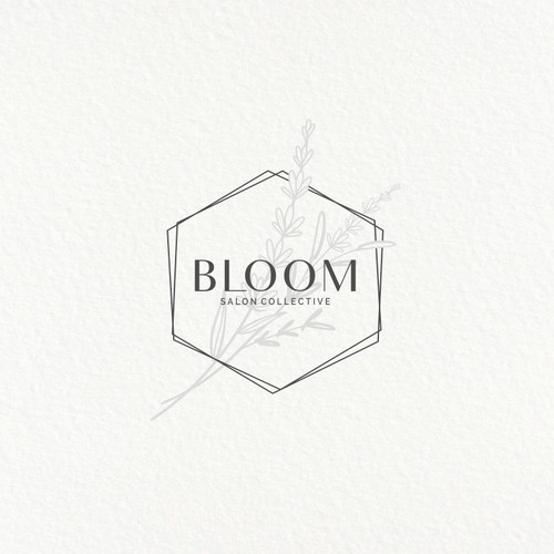 Lavender logo with the title 'feminine logo for Bloom Salon Collective'