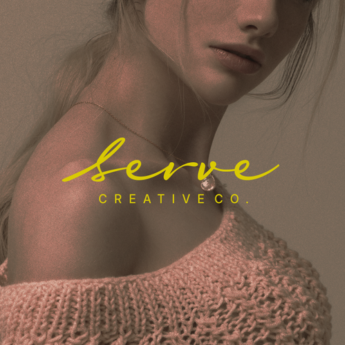 Woman logo with the title 'serve'