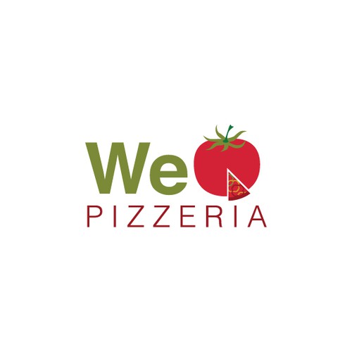 Vegetarian logo with the title 'We Pizzeria Logo Concept'