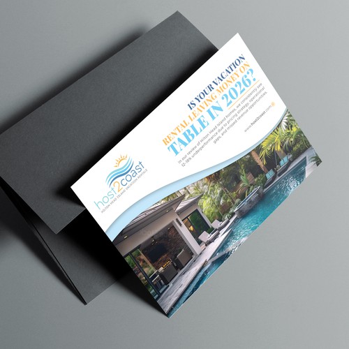 Direct mail design with the title 'Vacation Rental Management Direct Mail Postcard – Client Acquisition Campaign'