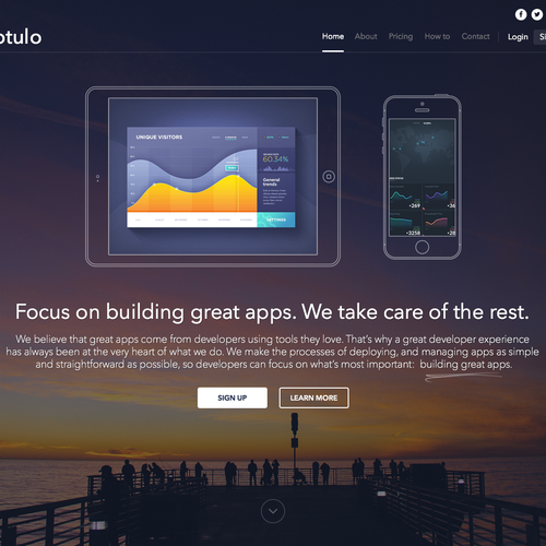 Minimalist website with the title 'Creating a clean and engaging home for a mobile software company'
