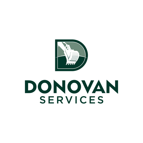 Earth mover logo with the title 'Donovan Services'