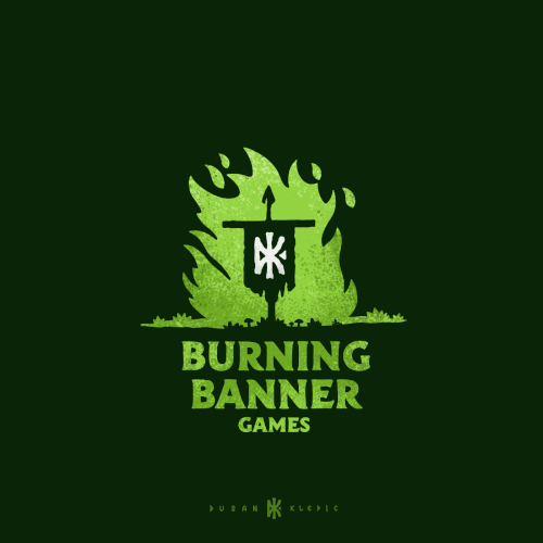 Procreate design with the title 'Burning Banner Games'