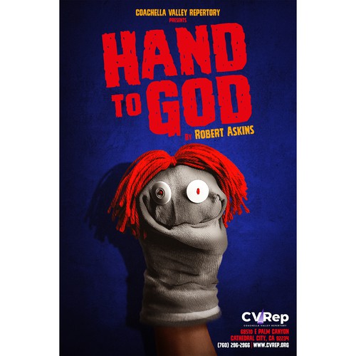 Theater design with the title 'Hand of God - Show Poster'