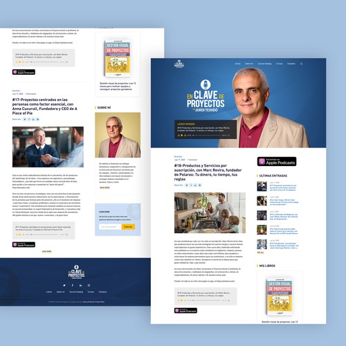 Author website with the title 'Website for Podcast'