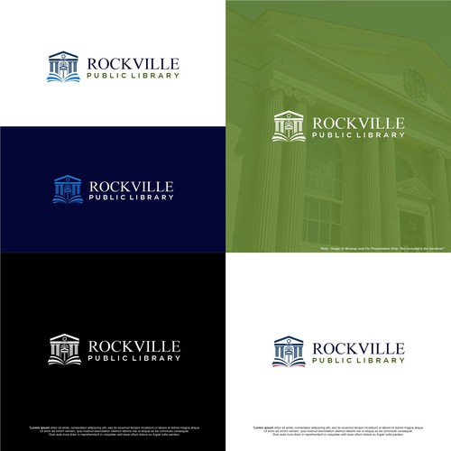 Library design with the title 'ROCKVILLE PUBLICK LIBRARY'