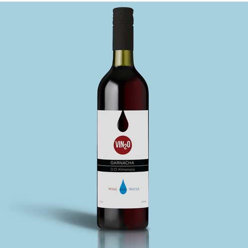 Water label with the title 'Wine label design'
