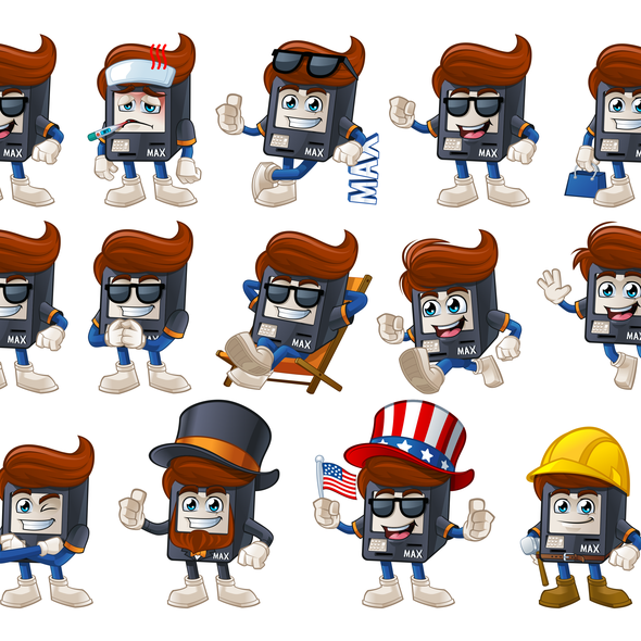 Emoticon design with the title 'poses MAX character'