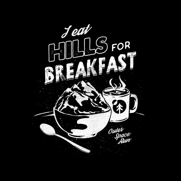 Running design with the title 'Hills Breakfasting'