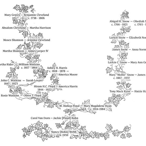 Plant artwork with the title 'Line illustration for book'