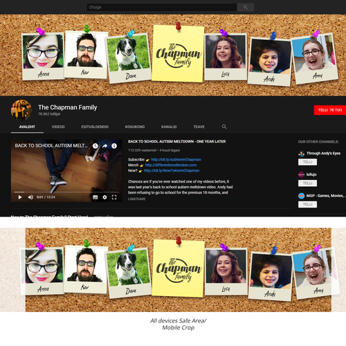Channel design with the title 'Youtube cover'