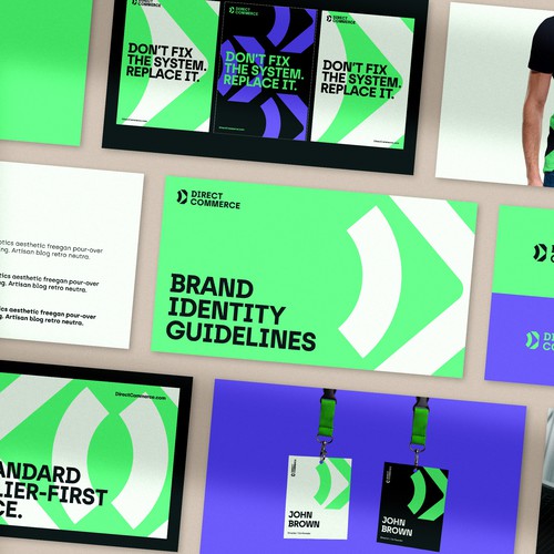 Modern design with the title 'Modern logo and brand guide for fintech SaaS startup'