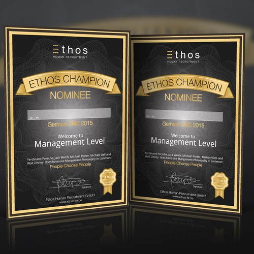 Certificate design with the title 'First Contact "Door Opener"'