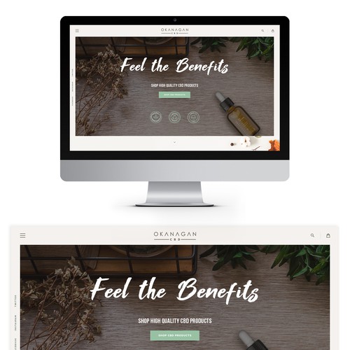 Product design with the title 'Webpage design concept for a CBD company'