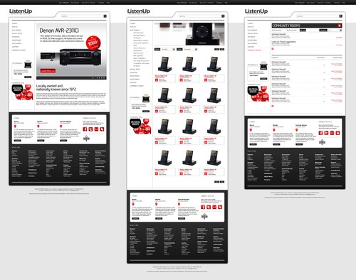 Music website with the title 'ListenUp.com'