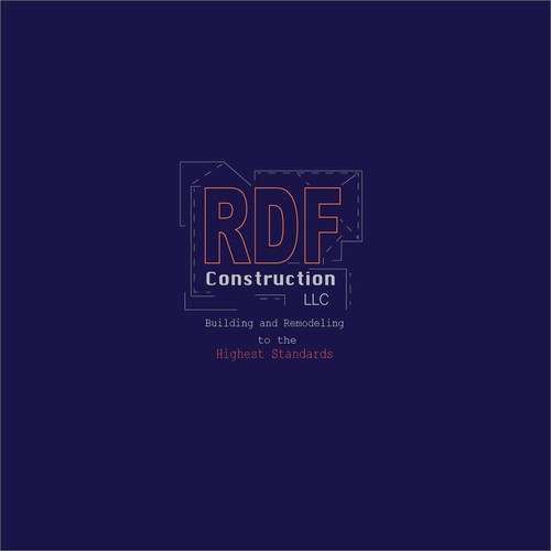 Blueprint design with the title 'Logo for Construction Company'