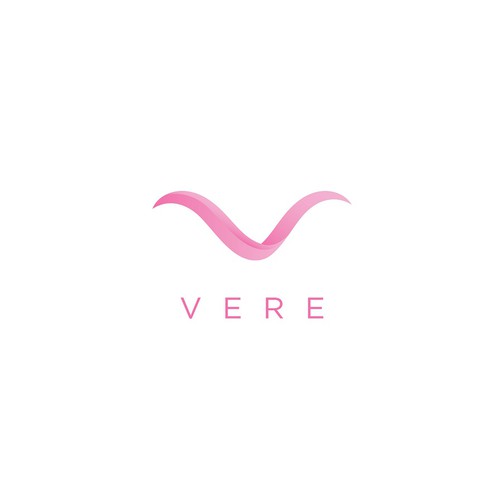 Pink logo with the title 'Feminine logo for young innovative company '