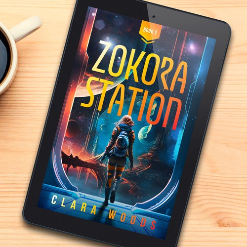 Science-fiction book cover with the title 'Book cover design'