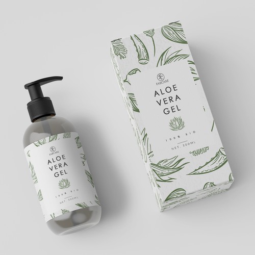 Beauty label with the title 'Label for Aloe Vera Gel'
