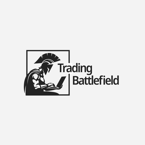 Laptop logo with the title 'Spartan Warrior Typing on laptop Logo'