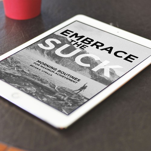 Mockup book cover with the title 'Embrace The Suck'