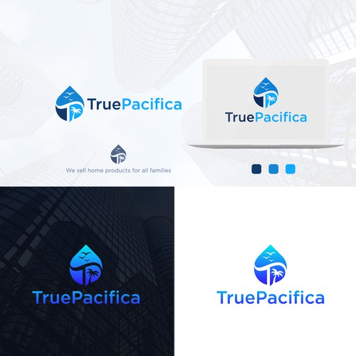 Home furnishing logo with the title 'true pacifica brand logo'