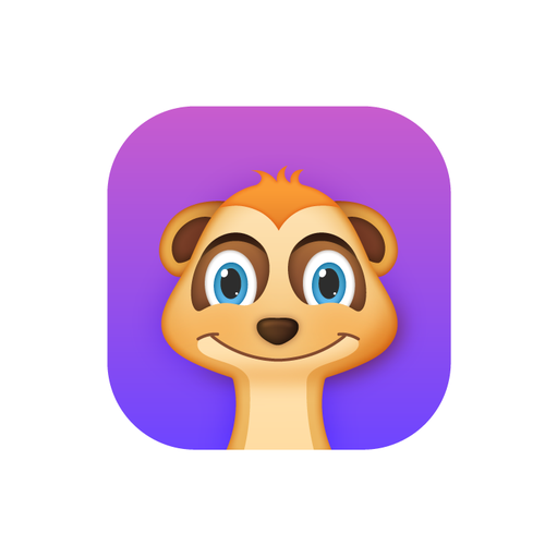 Education design with the title 'Meerkat character app icon '