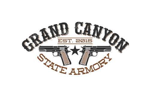 Sniper logo with the title 'Logo design for Grand Canyon State armory'