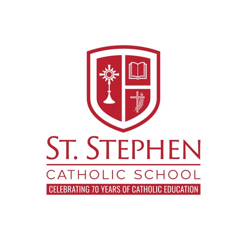 Bible logo with the title 'St. Stephen Catholic School'