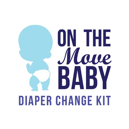 Diaper logo with the title 'Blue On The Move Logo Concept'