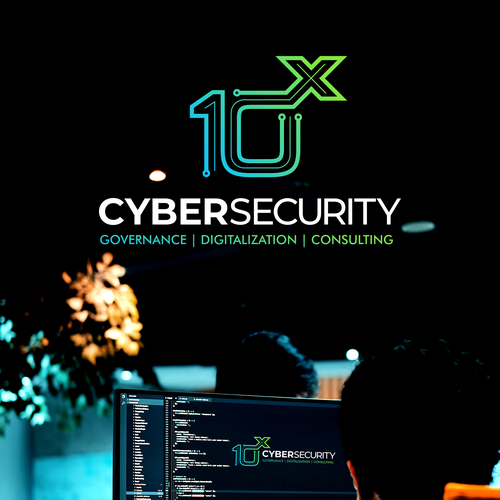 Technology brand with the title '10x Cybersecurity | Technology | Security | Cyber Logo'