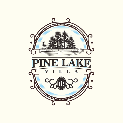 Lake logo with the title 'Pine Lake Villa "logo design"'