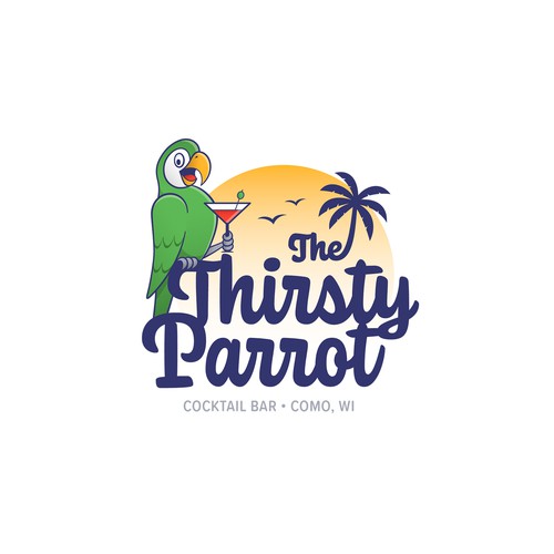 Parrot design with the title 'Cocktail Bar Logo Concept'