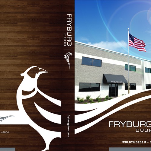 Folder design with the title 'Fryburg Door needs your help designing Customer Product Notebook Inserts'