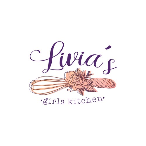 Sketchy logo with the title 'Flowered Bakery Logo'