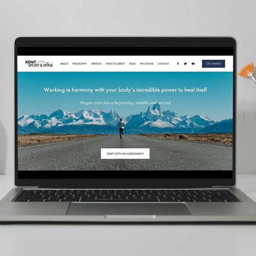 Chiropractic design with the title 'Kent Sport and Spine'