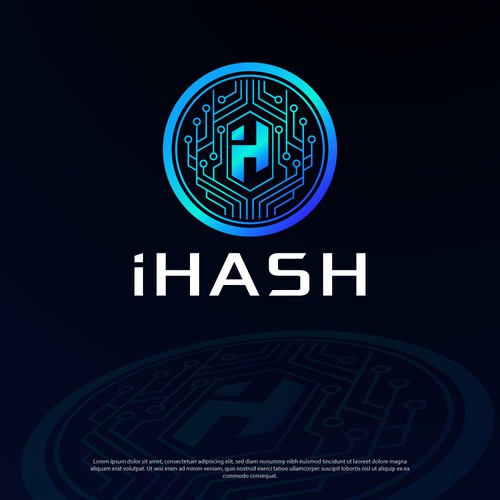 Bitcoin logo with the title 'iHASH crypto project'