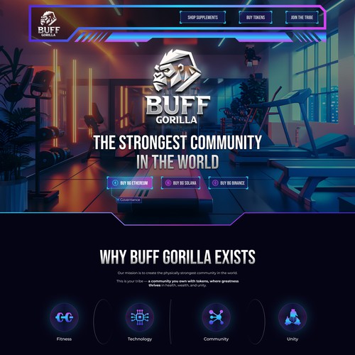 Game website with the title 'Unleash Your Creativity: Design a Cutting-Edge Website for Buff Gorilla's Web3 Revolution'