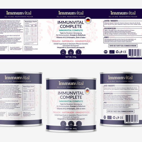 Concept label with the title 'Immunvital Complete'