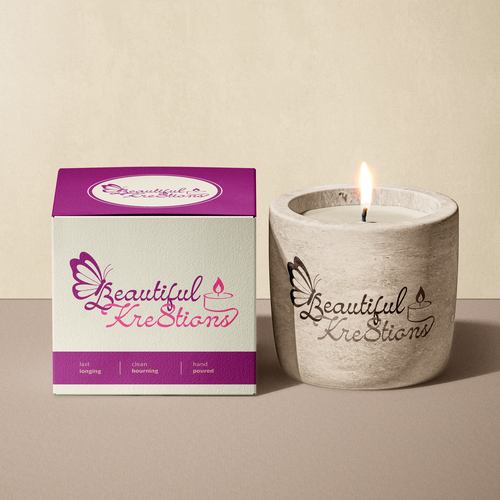 Candle logo with the title 'Logo for Beautiful Kre8tions'