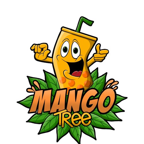 Mango logo with the title 'Youthful and playful design for a bubble tea company'