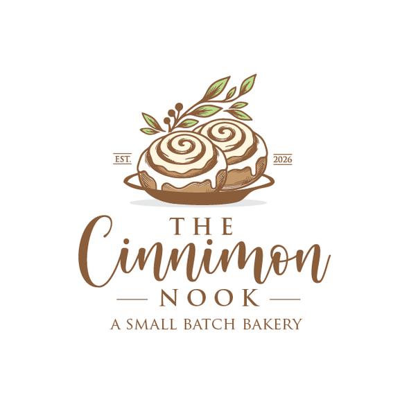 Sweet treat logo with the title 'The Cinnimon Nook Logo Proposal'