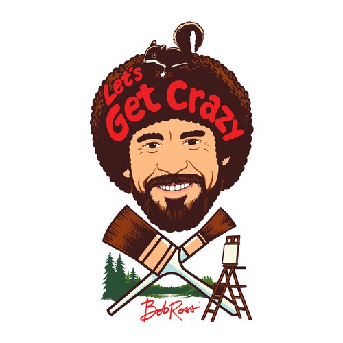 Caricature artwork with the title 'BOB ROSS'