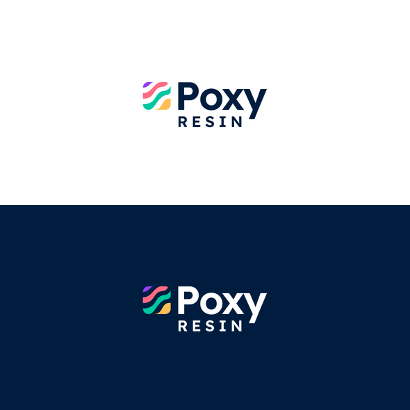 Flowing logo with the title 'Poxy Resin'