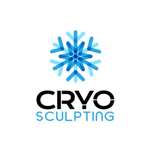 Snowflake logo with the title 'Logo design . CRYO sculpting'