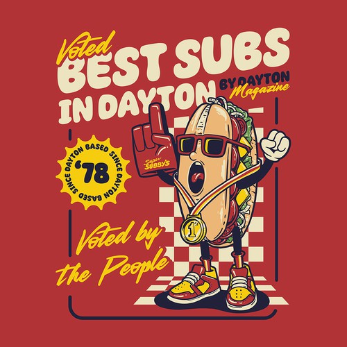 Character t-shirt with the title 'Super Subby's'